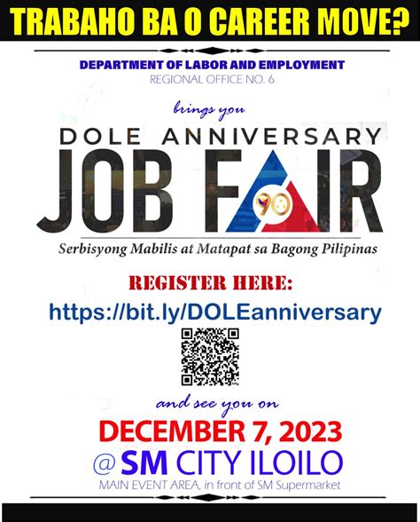 Calling all jobseekers to join us in the DOLE 90th Anniversary .